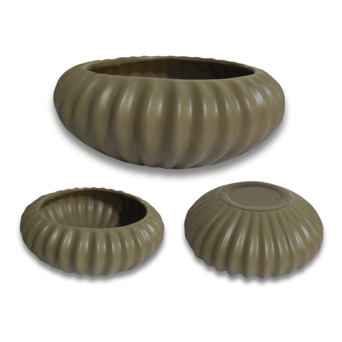 Vaso Ikebana Arranjos Flores e Plantas Linha Ammonite Luxo:hematita