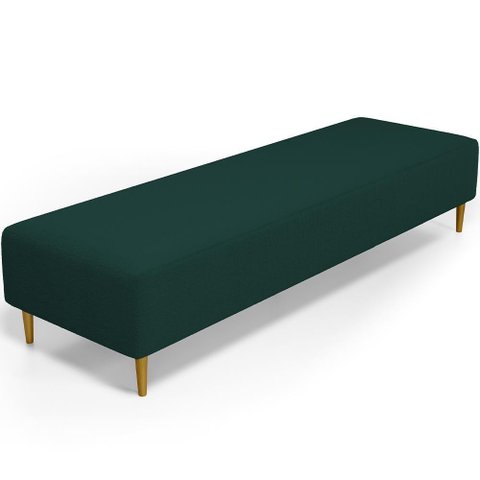 Puff Decorativo Bali W01 Pés Palito 210x60cm Bouclê Verde - Lyam Decor
