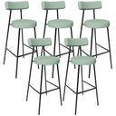 Ver imagem 1 de Kit 05 Banquetas Alta Bar Cozinha Sala de Jantar Aço Milão L02 Linho Verde Menta - Lyam Decor