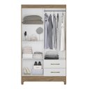 Ver imagem 3 de Guarda Roupa Solteiro Chile Naturale Branco Moval