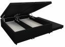Ver imagem 2 de Cama Box Bau Casal Bipartido C/ Cama Auxiliar Suede 47x138x188 - Santo Box:preto