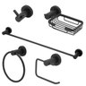 Kit Acessórios Banheiro Inox Preto/black 5 Peças Completo - 1