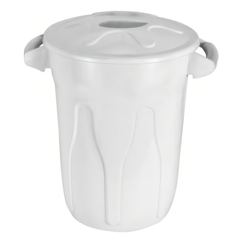 Lixeira Cesto Balde com Tampa 60 Litros Branco Jsn