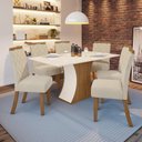 Ver imagem 1 de Conjunto Sala de Jantar Tampo MDF Canto Reto 160 Cm 06 Cadeiras Arian Casa 812