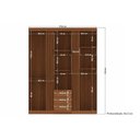 Ver imagem 4 de Guarda Roupa Solteiro 3 Portas 3 Gavetas 3.3 Aurora Jatoba/areia - Santos Andirá