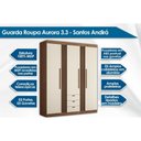 Ver imagem 3 de Guarda Roupa Solteiro 3 Portas 3 Gavetas 3.3 Aurora Jatoba/areia - Santos Andirá