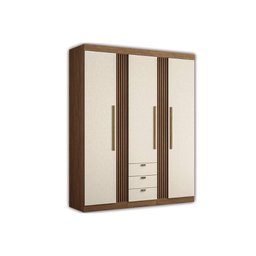 Guarda Roupa Solteiro 3 Portas 3 Gavetas 3.3 Aurora Jatoba/areia - Santos Andirá - 6