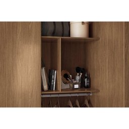 Guarda Roupa Solteiro 3 Portas 3 Gavetas 3.3 Aurora Jatoba/areia - Santos Andirá - 9