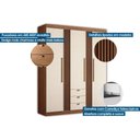 Ver imagem 2 de Guarda Roupa Solteiro 3 Portas 3 Gavetas 3.3 Aurora Jatoba/areia - Santos Andirá