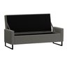 Recamier Bau Paris Base de Metal 1,20m Linho Grafite - Inova Decorações - 2