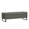 Recamier Bau Paris Base de Metal 1,20m Linho Grafite - Inova Decorações - 1