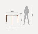 Ver imagem 3 de Mesa de Jantar 115cm Madeira Donatella 4 Lugares Vidro Redonda Cozinha