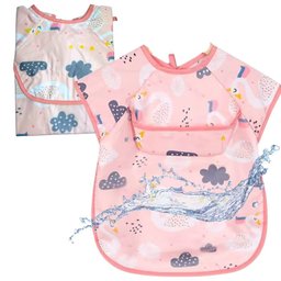 Babador Regatinha Neném Proteção Dupla Impermeável Flamingo - 3