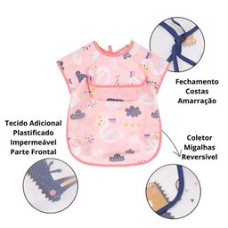 Babador Regatinha Neném Proteção Dupla Impermeável Flamingo - 8