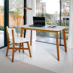 Escrivaninha para Quarto Áustria Cor Branco e Mel - 3