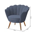 Ver imagem 4 de Poltrona Decorativa Pétala com Pés Palito Suede Cinza