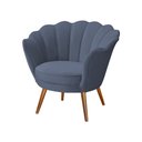 Ver imagem 3 de Poltrona Decorativa Pétala com Pés Palito Suede Cinza