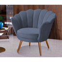 Ver imagem 1 de Poltrona Decorativa Pétala com Pés Palito Suede Cinza