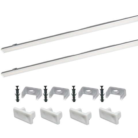 Perfil Sobrepor Led 17x7mm Branco 2x1m Applicato Ilunato