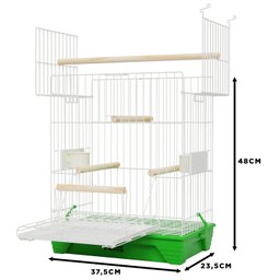 Gaiola Triplex Porta e Teto com Poleiro Calopsita Quatiguá:verde - 2