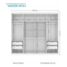 Guarda Roupa Roupeiro de Casal Branco Grande Espaçoso com 8 Portas 4 Gavetas Luxuoso 2,38x2,17 Vip - 4