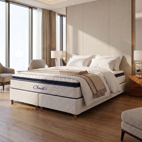 Colchão King Molas Ensacadas 203x193cm Cloud Branco
