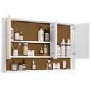 Ver imagem 3 de Armário Banheiro Espelheira 3 Portas Hefesto Branco Nature