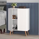 Ver imagem 1 de Sapateira 2 Portas Retrô Nina Multimóveis Branca/natural