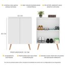 Ver imagem 3 de Sapateira 2 Portas Retrô Nina Multimóveis Branca/natural