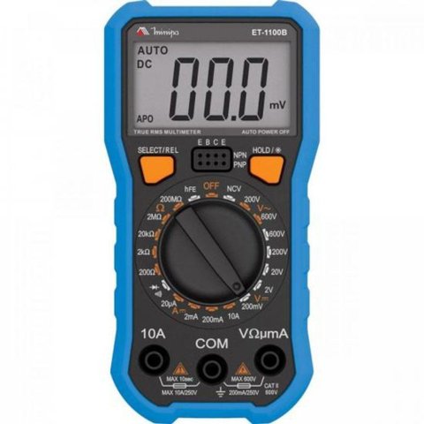 Multimetro Digital Et-1100b Azul/preto Minipa