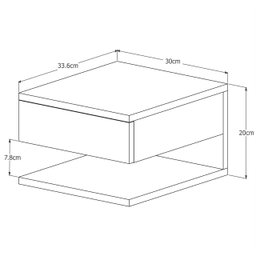 Mesa de Cabeceira Suspenso Flórida Preto / Freijó - Comprar Moveis em Casa - 3