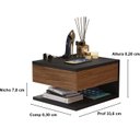 Ver imagem 2 de Mesa de Cabeceira Suspenso Flórida Preto / Freijó - Comprar Moveis em Casa