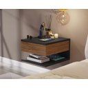 Ver imagem 1 de Mesa de Cabeceira Suspenso Flórida Preto / Freijó - Comprar Moveis em Casa