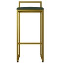 Ver imagem 6 de Kit 02 Banquetas Alta Para Cozinha Sala De Jantar Hanna L02 Dourado Linho Verde Musgo - Lyam Decor