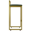 Ver imagem 7 de Kit 02 Banquetas Alta Para Cozinha Sala De Jantar Hanna L02 Dourado Linho Verde Musgo - Lyam Decor