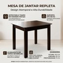 Ver imagem 2 de Mesa de Jantar Repleta Madeira Maciça 90x75 cm