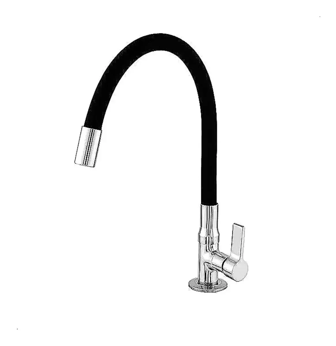 Torneira Colorida Cano Silicone Flexivel Preta Bancada C 70:preto - 1