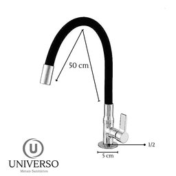 Torneira Colorida Cano Silicone Flexivel Preta Bancada C 70:preto - 3