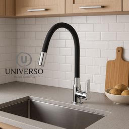 Torneira Colorida Cano Silicone Flexivel Preta Bancada C 70:preto - 8