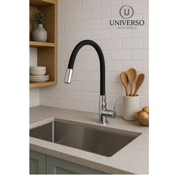 Torneira Colorida Cano Silicone Flexivel Preta Bancada C 70:preto - 6