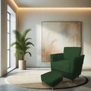 Ver imagem 2 de Poltrona de Amamentação com Puff Flavia Suede - Pallazio