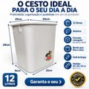 Ver imagem 2 de Lixeira Cesto Retangular 12LT sem Tampa Resistente Jsn Bca