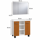 Ver imagem 5 de Conjunto Banheiro Gabinete Premium com Espelheira Espelhada Klein - Branco/Ripado