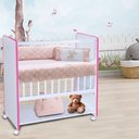 Ver imagem 2 de Mini Berço New Baby Bed Side Grade Móvel + Colchão:branco/rosa