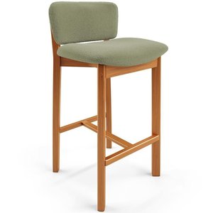 Banqueta Alta para Cozinha Sala de Jantar Bar Dara L02 Bouclê Oliva - Lyam Decor