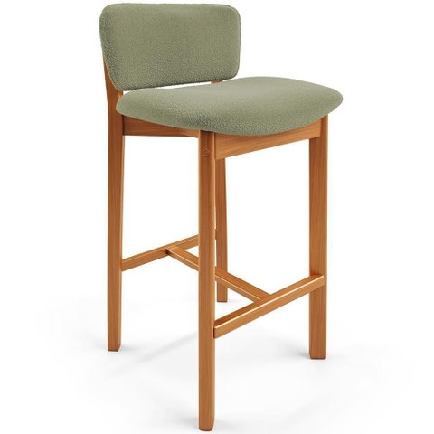 Banqueta Alta para Cozinha Sala de Jantar Bar Dara L02 Bouclê Oliva - Lyam Decor