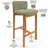 Banqueta Alta para Cozinha Sala de Jantar Bar Dara L02 Bouclê Oliva - Lyam Decor - 4