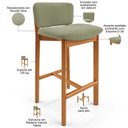 Ver imagem 4 de Banqueta Alta para Cozinha Sala de Jantar Bar Dara L02 Bouclê Oliva - Lyam Decor