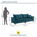 Ver imagem 6 de Sofá 4 Lugares 290cm com Almofadas Zurique 