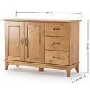 Ver imagem 3 de Buffet Aparador Madeira Maciça 2 Portas 3 Gavetas 120 Cm Bella Carvalho Fosco